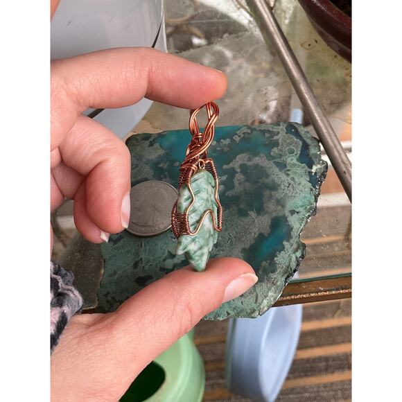 Tree Agate Wire Wrap Pendant, WireWeavedUniques - Picture 5 of 11